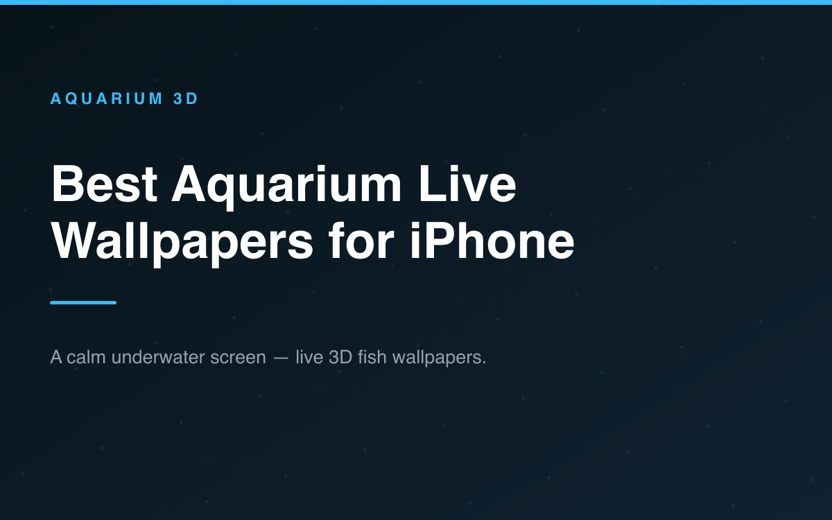 An iPhone lock screen showing a dark deep-sea aquarium wallpaper with the clock still clearly legible above the fish.