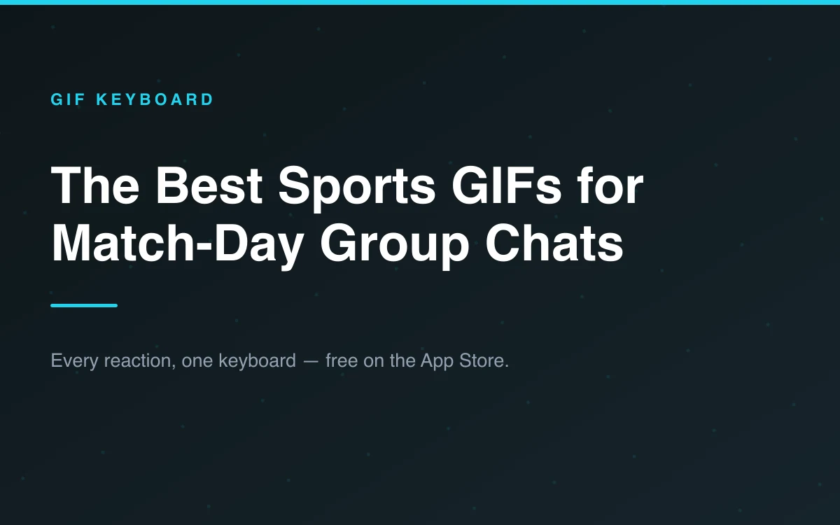 An iPhone group chat filling with football celebration GIFs during a match