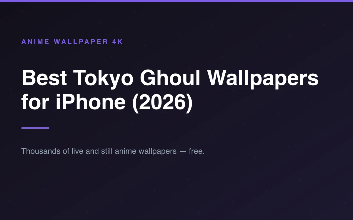A Tokyo Ghoul wallpaper shown on an iPhone lock screen