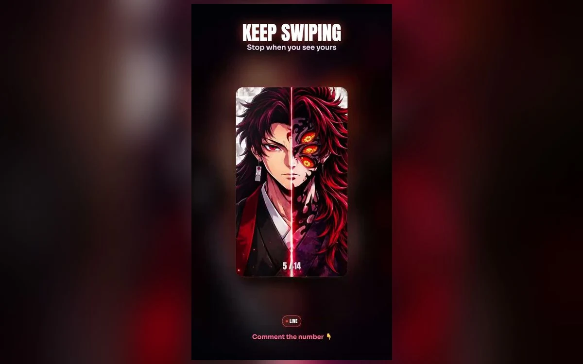 A Yoriichi Tsugikuni wallpaper shown on an iPhone lock screen