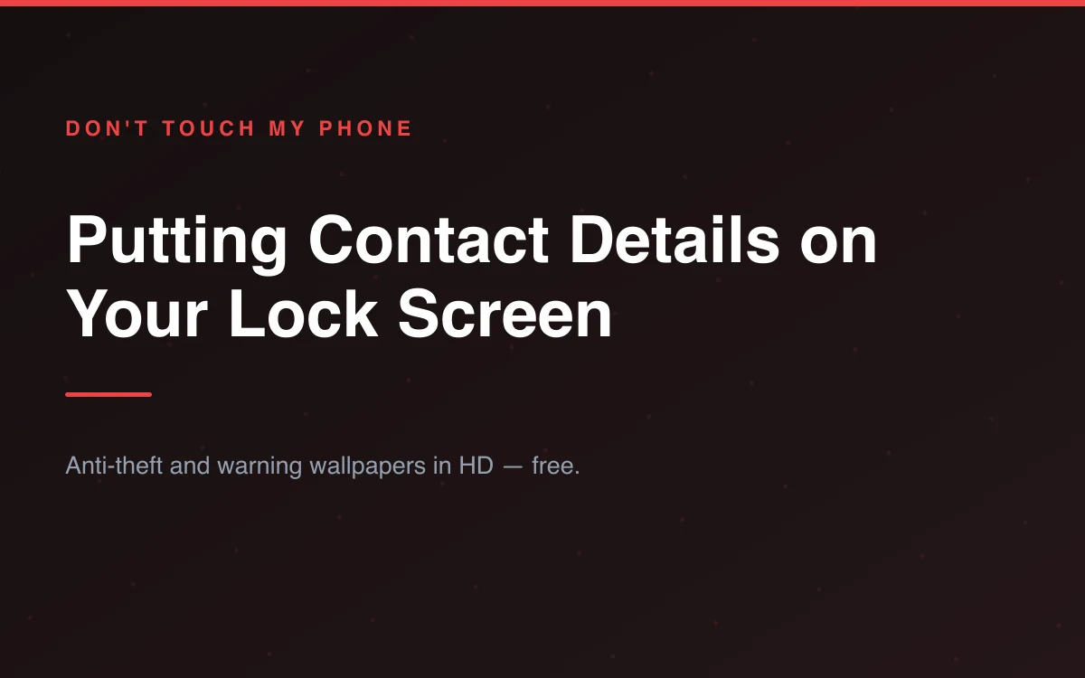 An iPhone lock screen showing a contact line below the clock