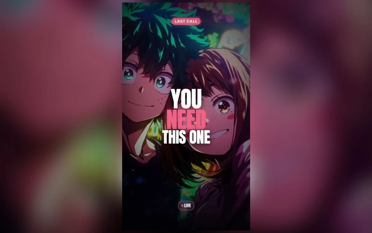 Two iPhone lock screens side by side, one with a moving anime wallpaper and one with a still frame