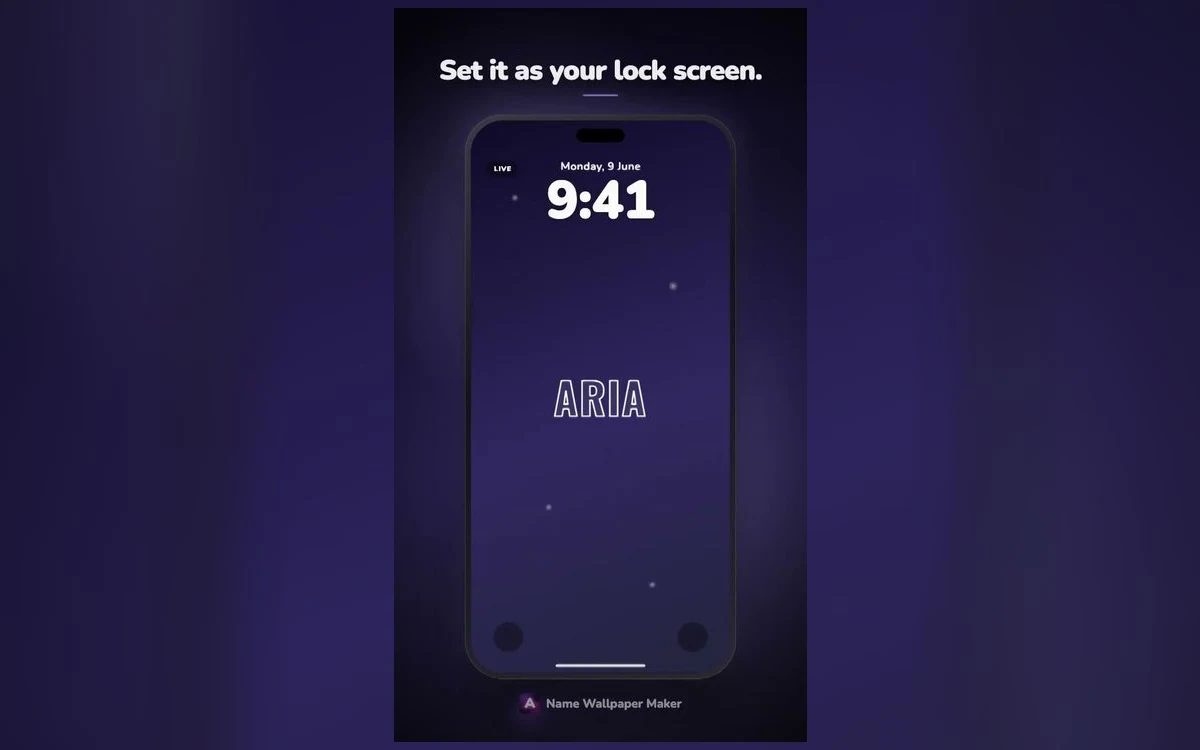 iPhone lock screen with a large name next to a home screen using the same colour quietly behind app icons