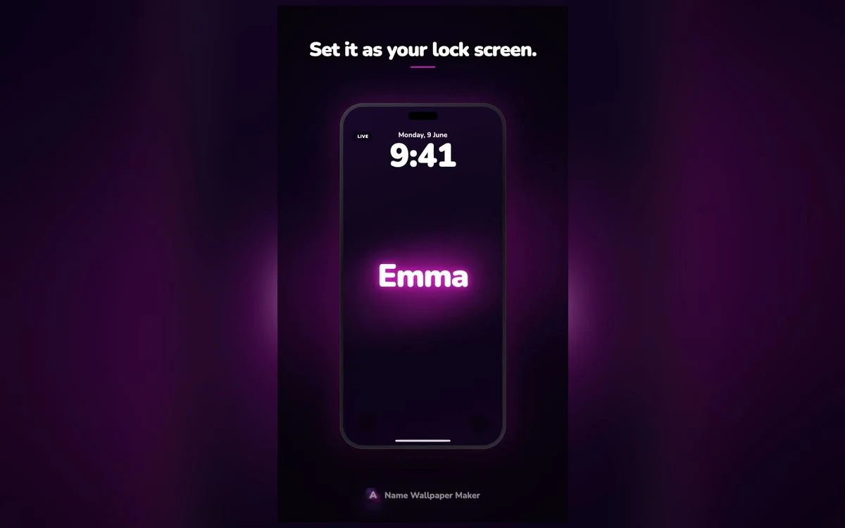 Neon Name Wallpaper Ideas for iPhone