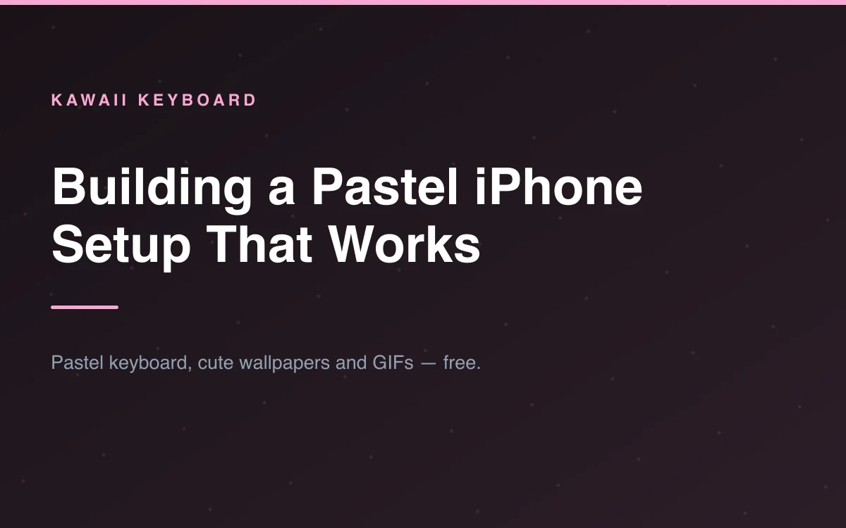 A pastel iPhone home screen with matching widgets