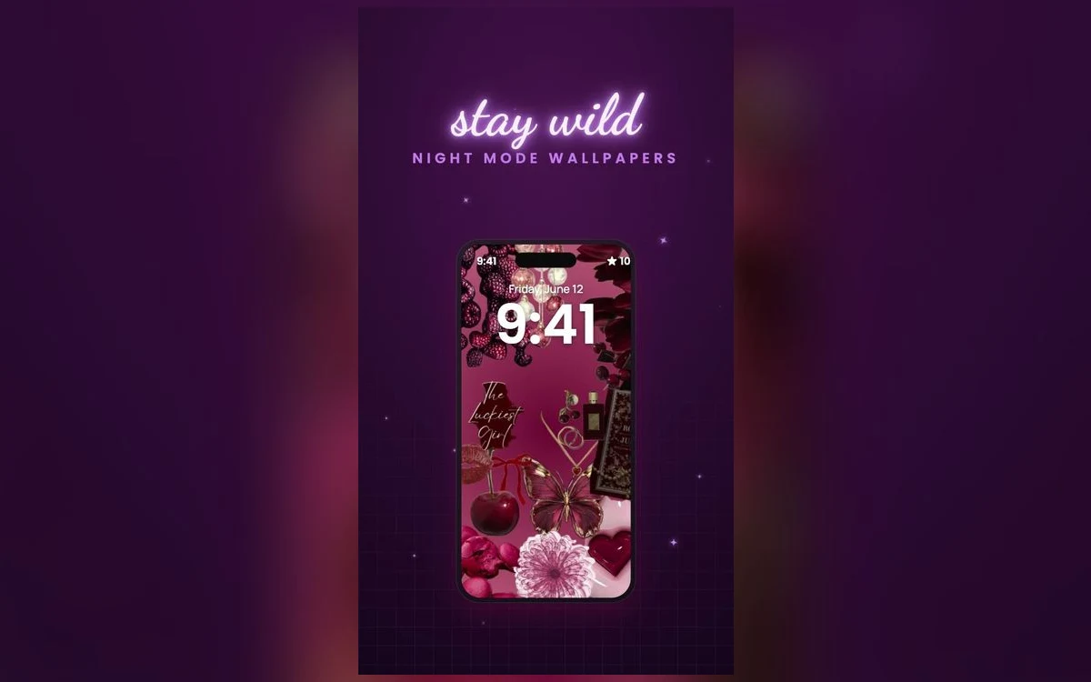 The same aesthetic wallpaper shown side by side on a phone screen and a tablet screen