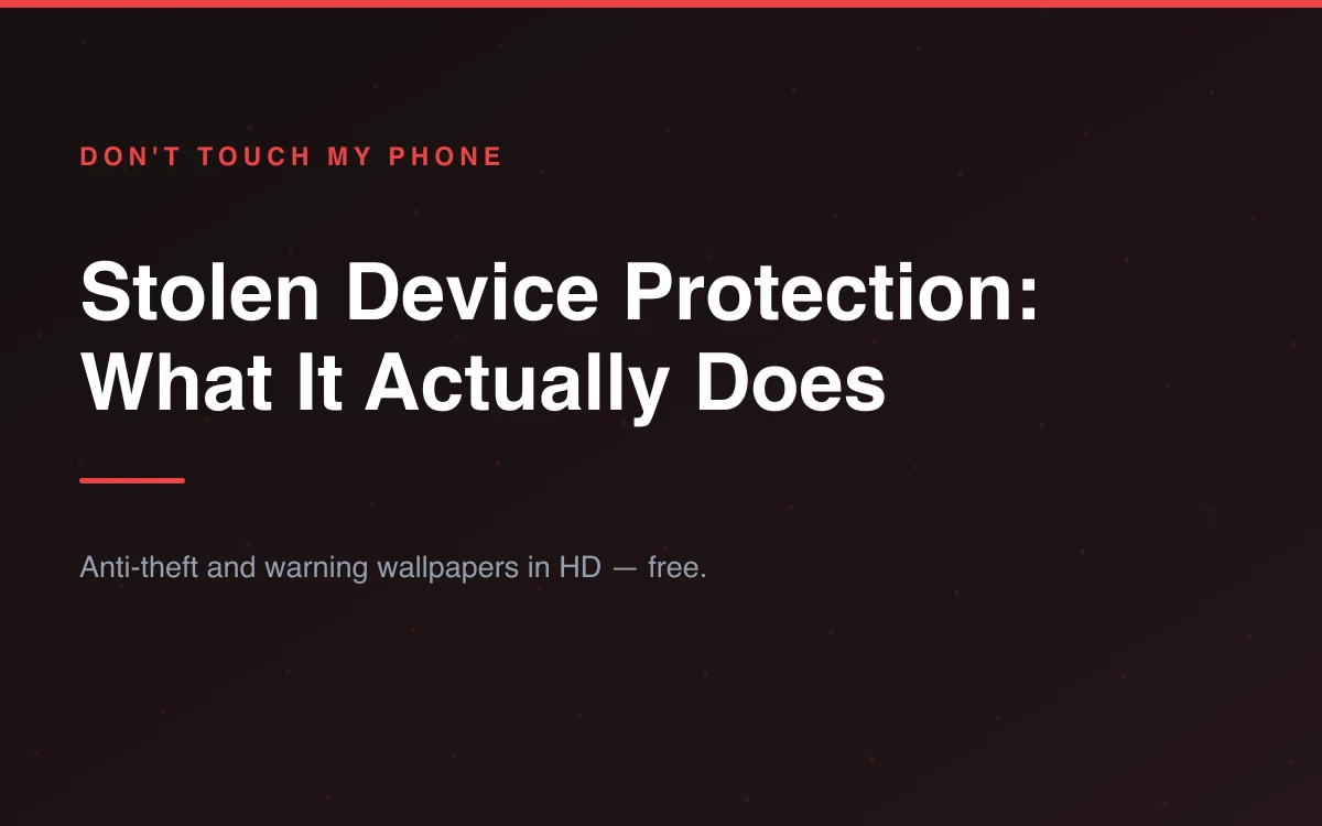 The Stolen Device Protection setting on an iPhone